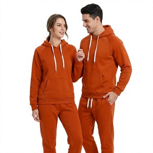 Survêtement unisexe à capuche de couleur unie, coupe ajustée, en molleton respirant et écologique, avec poches latérales, idéal pour l'hiver et les tenues décontractées. - Product Image 1