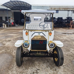 Voiture électrique rétro blanche à prix abordable, véhicule de tourisme classique pour parcs à thème, mariages et services hôteliers - Product Image 3