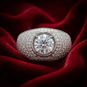 Round Pave Dome Diamond <b>Ring</b> - 9k, 14k 18k Gold - Product Image 1