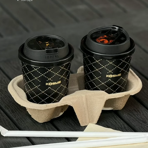 New Design Fashion Luxury Rhombus Checkered Double Wall Paper <b>Cups</b> Hot Milk Tea Coffee 16oz Paper <b>Cup</b> with Lids - Product Image 3