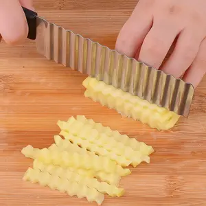 Wave Crinkle Cutter Edelstahl Wellen messer Crinkle Pommes Frites Cutter Gezackte Klinge Schneiden für Früchte Kartoffel Gurke