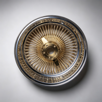 Jantes à rayons profonds personnalisées de 13 à 26 pouces, 5 trous, multi-rayons, chrome doré, Lowrider, avec capuchons rotatifs, style classique et luxueux