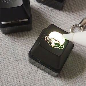 Anime Style LED Plastic <b>Keyboard</b> Keychain with Custom Logo Stainless Steel Switch Keycap Customized Color Durable Stress Relief - Product Image 1