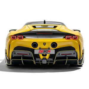 Kit carrosserie Ferrari <span class=keywords><strong>SF90</strong></span> en fibre de carbone sèche MSY : Lame avant, diffuseur arrière, spoiler, jupes latérales, canards, capot moteur - Product Image 5