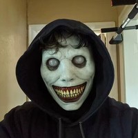 Masque de démon en latex pour cosplay d'Halloween DAMAI, effrayant et sinistre, imprimé en 4 couleurs, masque souriant