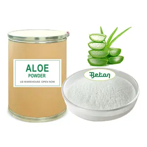 Polvo de extracto de hoja seca de Aloe Vera Barbadensis de grado cosmético 98% natural al por mayor Barbaloin 50%-98% Aloe-emodin Aloin 20%