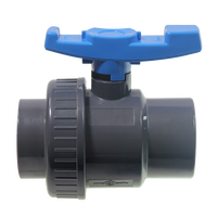 1/2 pouces PN10 PN16 vanne de régulation de pression double vanne union pvc PP vanne à boisseau sphérique de compression et accessoires pour l'irrigation