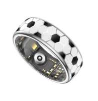 Anneau intelligent sur le thème du football, moniteur de santé avec suivi du rythme cardiaque et du sommeil, étanche IP68 pour iOS et Android
