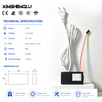 Interruptor Táctil Inteligente con Sensor de Movimiento y Memoria CCT, Inductivo, con Pantalla LCD, XSL AC 90-240V DC12V 5A 60W IP21, con Fuente de Alimentación, para Espejo