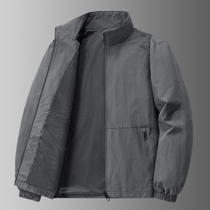 Chaqueta <span class=keywords><strong>de</strong></span> hombre primavera otoño 2025, gabardina informal holgada con cuello levantado y cierre <span class=keywords><strong>de</strong></span> cremallera frontal <span class=keywords><strong>de</strong></span> gran tamaño para jóvenes - Product Image 6