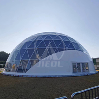 Kit Tenda Kubah Geodesik 10m dengan Logo Kustom, Kanvas PVC Tahan Lama, Desain Modern untuk Acara Glamping Luar Ruangan, Persiapan Berkemah Baru yang Indah