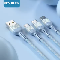 Câble de transfert de charge rapide 66W 2.4A nouveau style de câble de données flexible pour chargeur rapide 3 1 câble USB plusieurs couleurs pour iOS