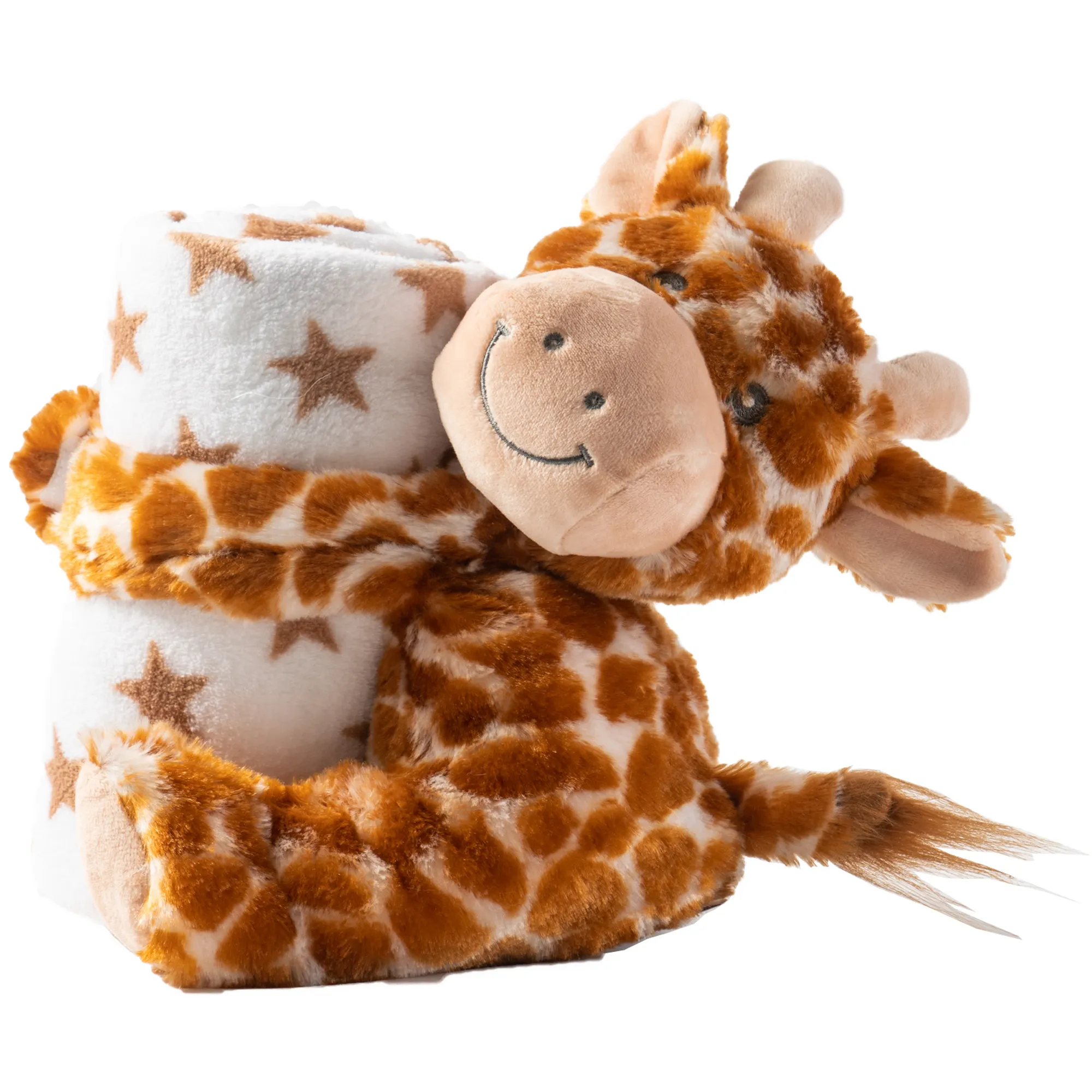 30''X40'' Giraffe Toy Blanket Breathable Soft Cozy Plush Fleece Girl Baby Shower Birthday Newborn's Baby Blanket Gift Set