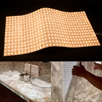 Plaques lumineuses LED haute densité 406 LED sous le comptoir, panneaux lumineux flexibles ultra-minces, rétroéclairage flexible, bande lumineuse en pierre