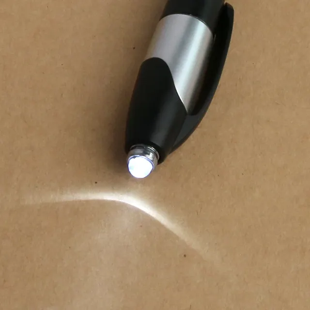 Многофункциональная шариковая ручка со светодиодной вспышкой, ручка с синим и черным светом