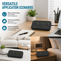 Multiprise universelle à quatre prises avec ports USB Type-C PD, personnalisable, pour salle de pause, tour de prises