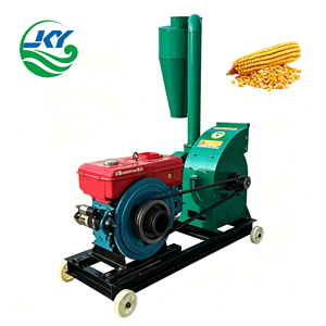 เครื่องบดเมล็ดพืชไร้ฝุ่นพร้อมไซโคลน ใช้เครื่องยนต์ดีเซล สำหรับส่งออก - Product Image 1