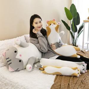 Peluche Gatto Carino Lungo Rosa Marrone Grigio, Cuscino per Gambe a Forma di Gatto Dormiente, Morbido Pupazzo Animale, Regalo Peluche Rilassante, Animali di Peluche - Product Image 6