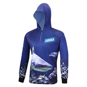 New Mask Printed <b>Shark</b> <b>Hoodie</b> Fishing Clothing UV UPF50+ Sun Protection Hiking Camping Breathable Zipper Closure Performance Top - Product Image 1