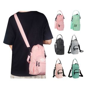 Pochette de transport isotherme tendance personnalisée avec logo, grande capacité, pour bouteille d'eau, avec poche pour téléphone, sac bandoulière, vente en gros - Product Image 1