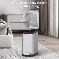 JAVA Poubelle intérieure en acier inoxydable Pédale à dessus ouvert Type de pressage Capacité 6L/10L/15L Conception d'angle de salle de bain écologique