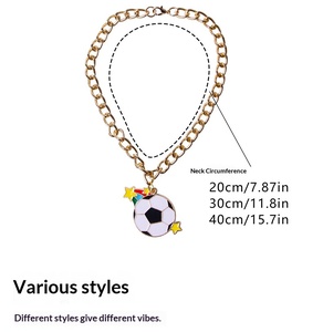 Collar con Colgante de Balón de Fútbol para Mascotas, Cadena Dorada para Gatos y Perros, Colgante de la Copa Mundial de Fútbol, Joyería para Mascotas - Product Image 4