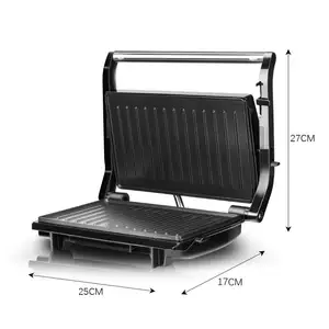 Parrillas eléctricas para barbacoa sándwich Panini de prensa sin humo, portátiles, automáticas, de acero inoxidable para el hogar