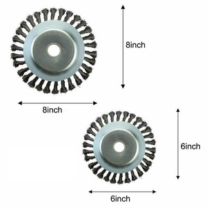 Cepillo de alambre de acero Industrial y DIY de 6 pulgadas y 8 pulgadas para deshierbe de jardín herramienta de limpieza de Cepillo giratorio de cortacésped de repuesto - Product Image 2