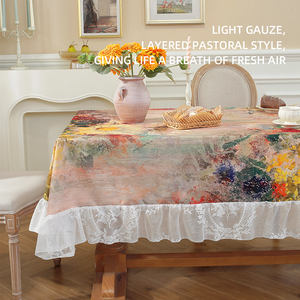 Nuovo Design 2025 <span class=keywords><strong>Tovaglie</strong></span> Riutilizzabili e Lavabili con Bordo in Pizzo Stile Pastorale Francese Effetto Acquerello <span class=keywords><strong>per</strong></span> Decorazione Tavoli - Product Image 4