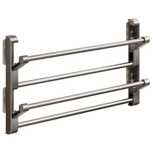 <b>Wall</b> Mounted Foldable Slipper <b>Rack</b> No Drill 2 Tier Bathroom <b>Shoe</b> Storage Organizer Behind Door Rectangle Design - Product Image 5