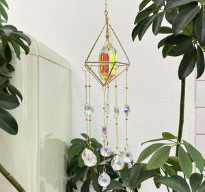 Venda quente dupla apontou cristal coluna <span class=keywords><strong>suncatcher</strong></span> ar quadro vento carrilhão pingentes artesanato decoração home sol catcher - Product Image 6
