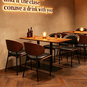 Table carrée et chaises <span class=keywords><strong>de</strong></span> style américain moderne pour bar, table <span class=keywords><strong>de</strong></span> bar musical, table <span class=keywords><strong>de</strong></span> salle à manger, chaise <span class=keywords><strong>de</strong></span> café commerciale - Product Image 4