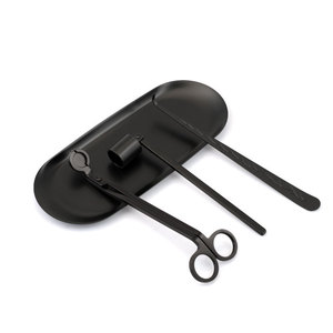 Stainless Steel <b>Candle</b> Tool 4 Set <b>Candle</b> Snuffer <b>Wick</b> Trimmer <b>Candle</b> Holder Tray Straight <b>Candle</b> Accessory Kit - Product Image 5