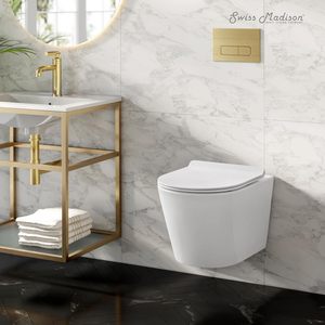 WC suspendu en céramique de luxe européen avec chasse d'eau Tornado et double chasse, équipement sanitaire - Product Image 2