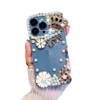 Coque de protection antichoc en TPU pour iPhone 17, 16/15, 14 Pro Max, 13, 12 – Motif Couronne Strass, Perles et Fleurs