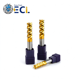 Fresa de carburo de tungsteno de 4 filos con recubrimiento de TiN Easy Cool, cortador largo para centro de mecanizado CNC - Product Image 1