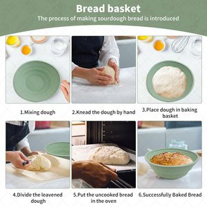 2Pcs Silicone Bread Proofing <b>Baskets</b> 10" Round & 9" Oval <b>Foldable</b> Dough Proofing Bowl Containers Sourdough Bread Baking Supplies - Product Image 5