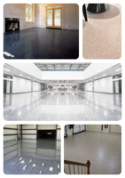 Peinture époxy auto-nivelante écologique au sable de quartz coloré, revêtement à texture marbre asiatique pour hôpitaux/garages/usines alimentaires