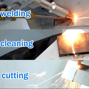 Nouvelle machine de soudage au laser à fibre portative 4-en-1 pour la découpe, l'élimination de la rouille et le nettoyage de surface pour l'acier au carbone et les tôles galvanisées - Product Image 4