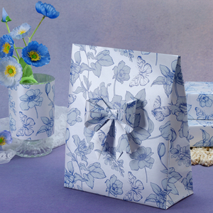 Vintage Line Drawing Blue Flower Butterfly <b>Gift</b> Wrapping Paper Eco Friendly For <b>Wedding</b> Party Bridal <b>Gift</b> Packaging Wholesale - Product Image 3