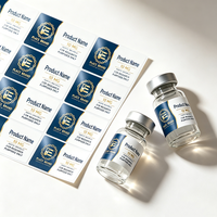 Etiquetas de Vinilo con Textura Metálica Personalizadas (Brillante/Mate/Oro Cepillado) para Frascos de 3/10/30 ml, Adhesivo Fuerte, Cajas Personalizadas a Juego