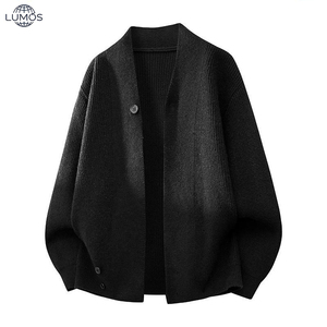 Cárdigan de Moda para Hombre, para Invierno y Otoño, Abierto, Grueso, de Acrílico, con Cuello en V, un Solo Botón, para Uso Diario, Estilo Urbano, Transpirable - Product Image 4