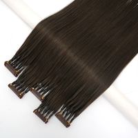 Extensiones de Cabello Ruso 6D al por Mayor, Extensiones de Cabello Humano Virgen 12A con Cutícula, 6D 2ª Generación, Color Rubio Oscuro Mate