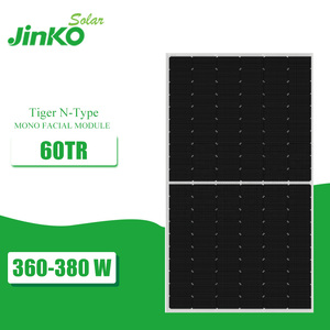 <span class=keywords><strong>JINKO</strong></span> Tiger N-Type 360W 365W 370W <span class=keywords><strong>375W</strong></span> 380W โมดูลหน้าแบบโมโนสีดำทั้งหมดสำหรับระบบพลังงานแสงอาทิตย์ - Product Image 1