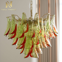 Lustre en verre de Murano de conception italienne moderne, tube en verre rose, bleu, rouge, vert, suspension pour chambre à coucher, salon, escalier