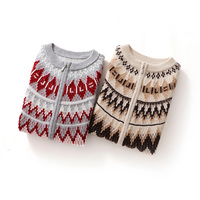 Großhandel Rundhals Doppelt Dicker Kaschmir-Cardigan Mantel Damen Locker Sitzender Temperamentvoller Lässiger Schlanker Pullover