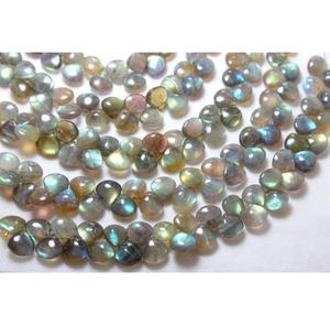 ลูกปัดหินลาบราดอไรต์ธรรมชาติรูปหัวใจเรียบขนาด10มม. ประมาณ8นิ้ว - Product Image 2