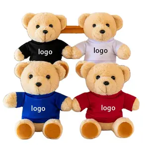 制造商50件最小起订量毛绒泰迪熊玩具，带定制标志t恤