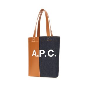 Sac bandoulière réalisé en denim mélangé de coton et insert en tissu caractérisé par un logo imprimé à l'avant. -Poignées en tissu-Unlin - Product Image 2
