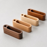 Porte-cartes de visite en bois de noyer massif avec emplacement pour stylo, support de cartes de visite pour bureau